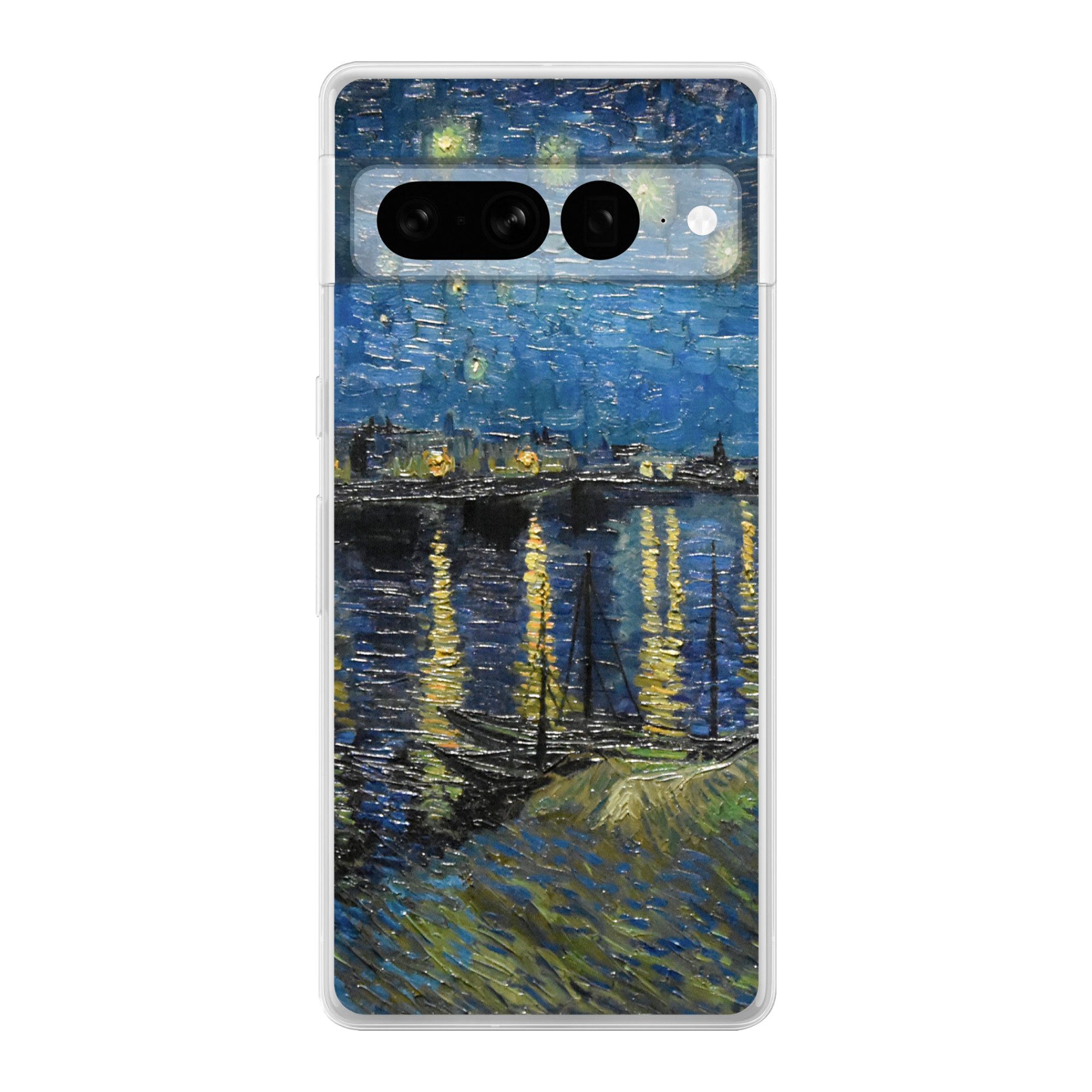 MuchoWow Handyhülle für Google Pixel 7 Pro Sternennacht über der Rhone - Van Gogh - Kunst, Phone Case, Silikon, Schutzhülle Dünn