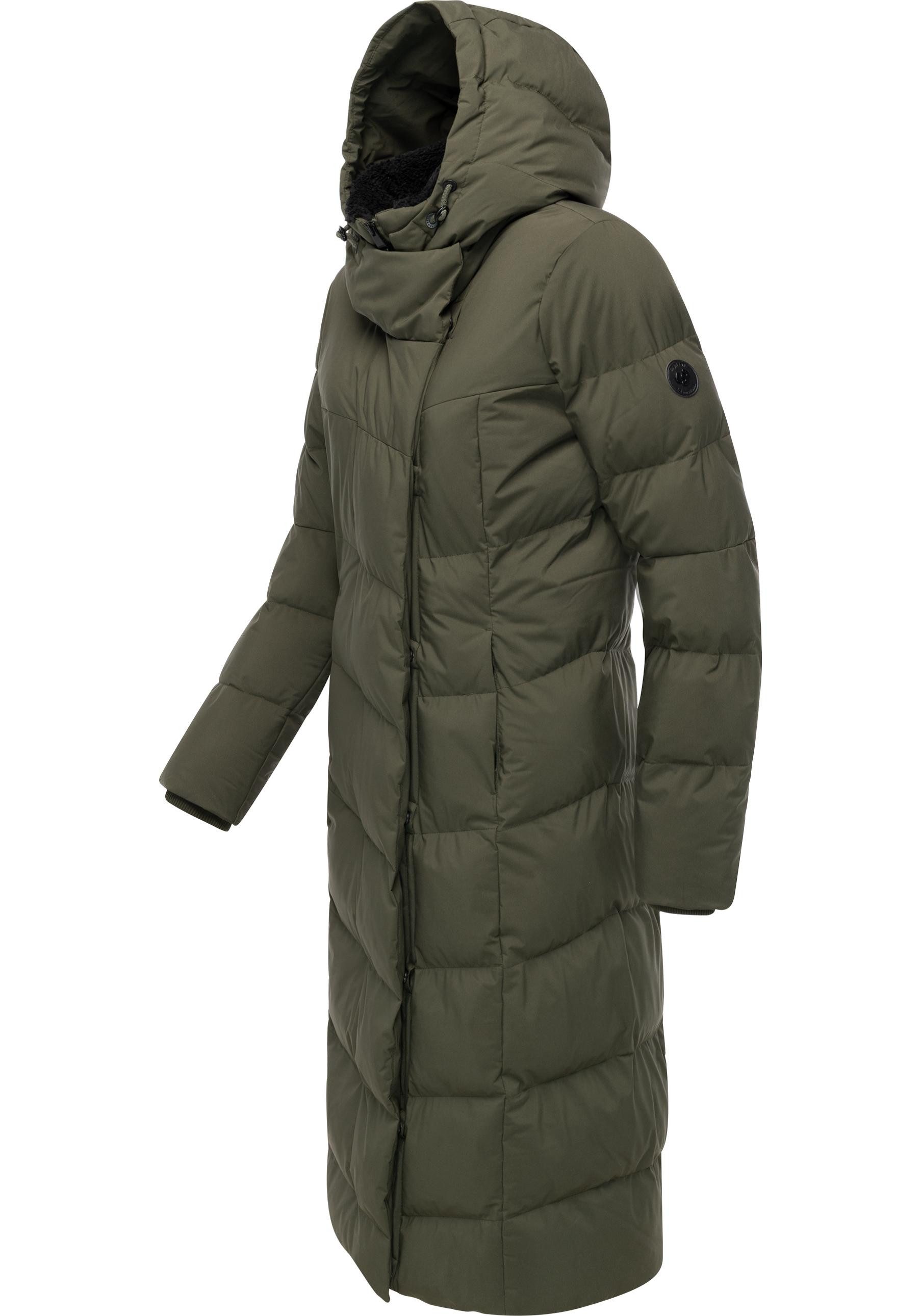 Ragwear Wintermantel Pavla Long Soft YOUMODO Wasserdichter Steppmantel mit Kuschelkragen