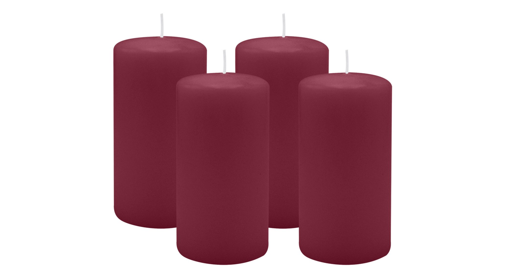 Kopschitz Kerzen Stumpenkerze 4er Set Stumpenkerzen/Adventskranzkerzen Rotbraun Ø 60 x 100 mm