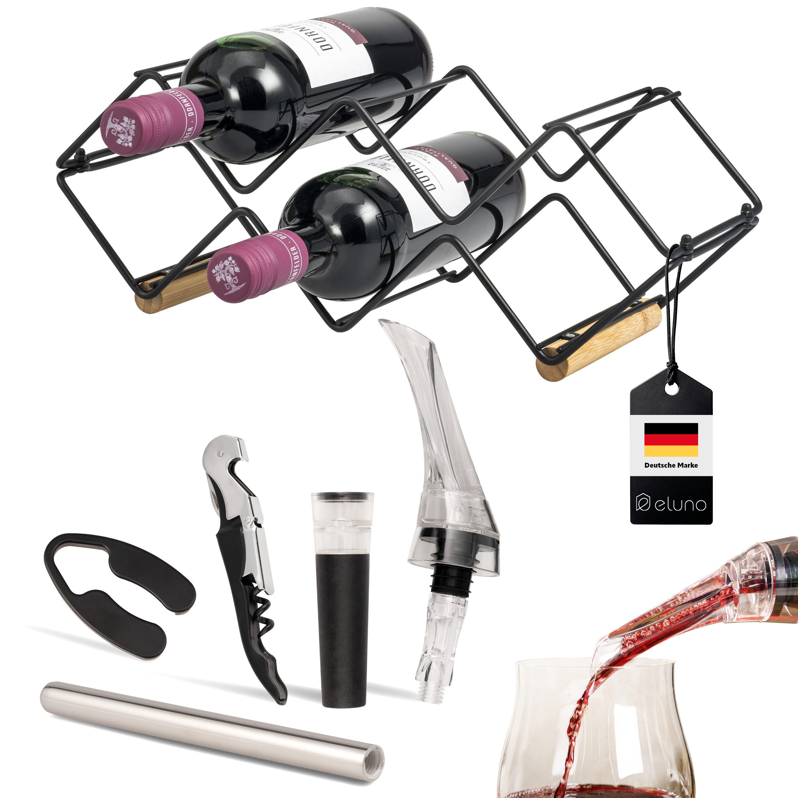 eluno Weinregal Weinregal-Set 6tlg., Sommelier-Set