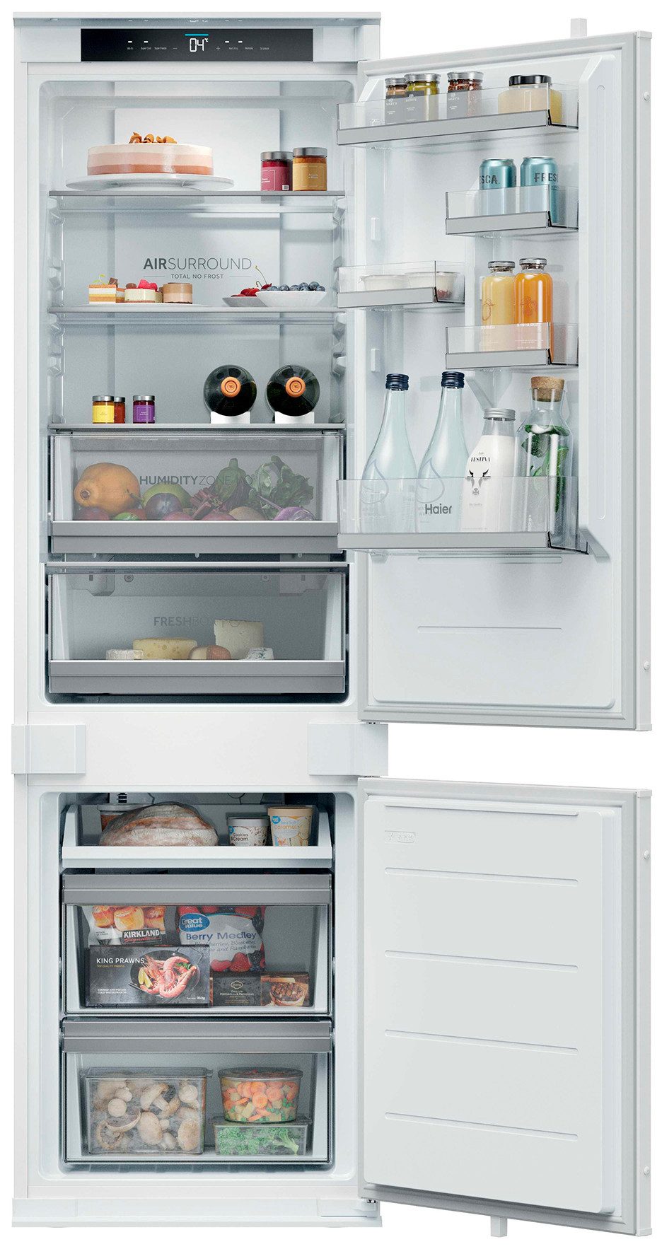 Haier Einbaukühlgefrierkombination ID Titanium 2 HBQW5518E, 177,2 cm hoch, 54 cm breit, Humidity Zone: Obst, Gemüse und Salat 2x länger frisch halten