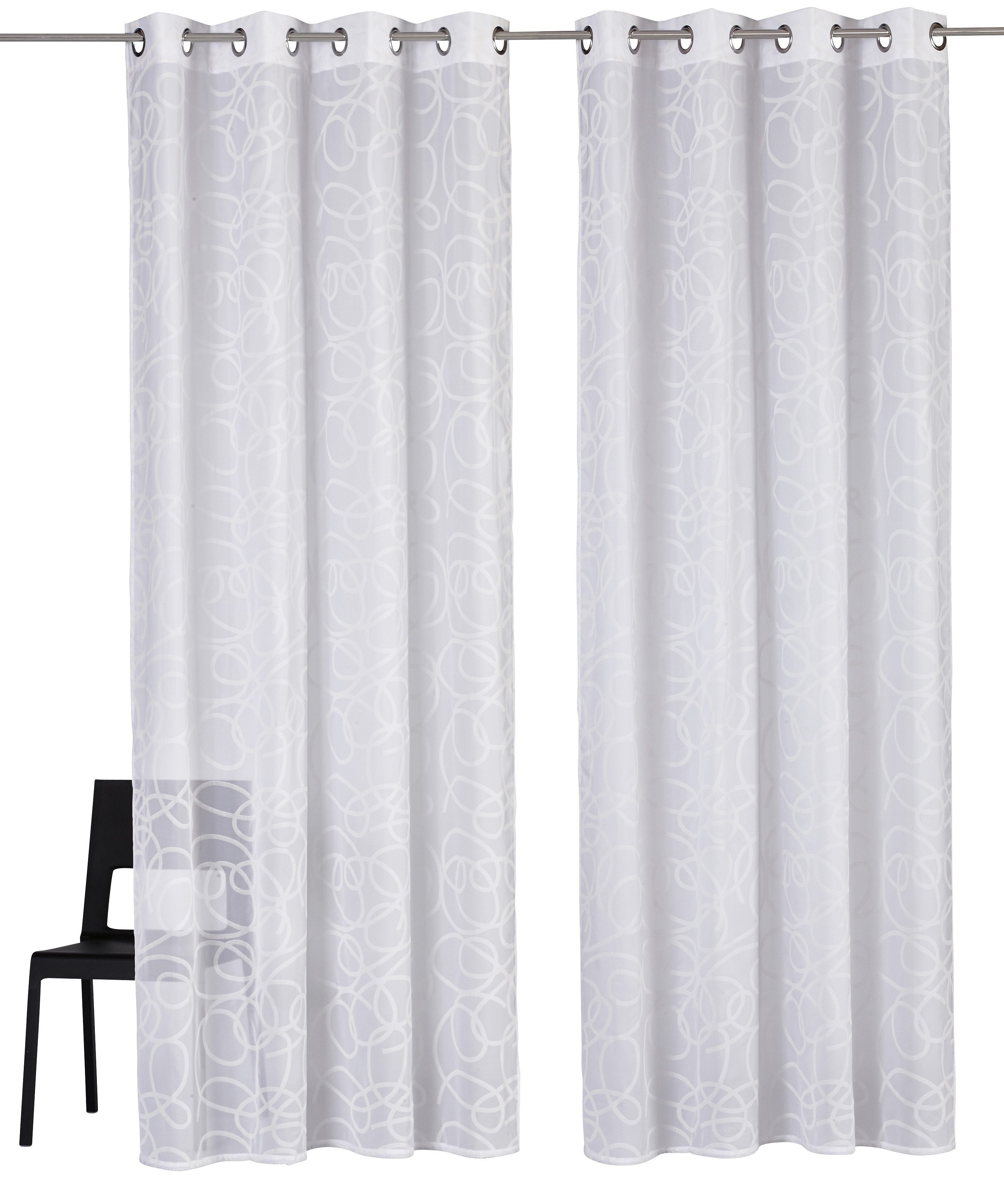 my home Gardine Tanaro (2 St), Ösen, transparent, Voile, 2-er Set, mit Schl günstig online kaufen