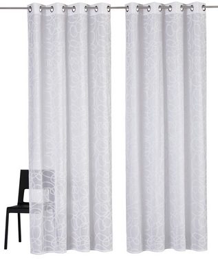 Gardine Tanaro, my home, Ösen (2 St), transparent, Voile, 2-er Set, Transparent, Bedruckt, Polyester