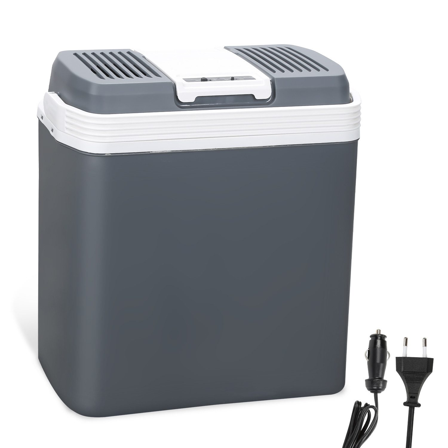Clanmacy Elektrische Kühlbox 24L Elektrisch Kühlbox Mini Kühlschrank 12V/230V für KFZ Auto Camping, Thermoelektrische Kühlbox kühlt & wärmt Mini-Kühlschrank