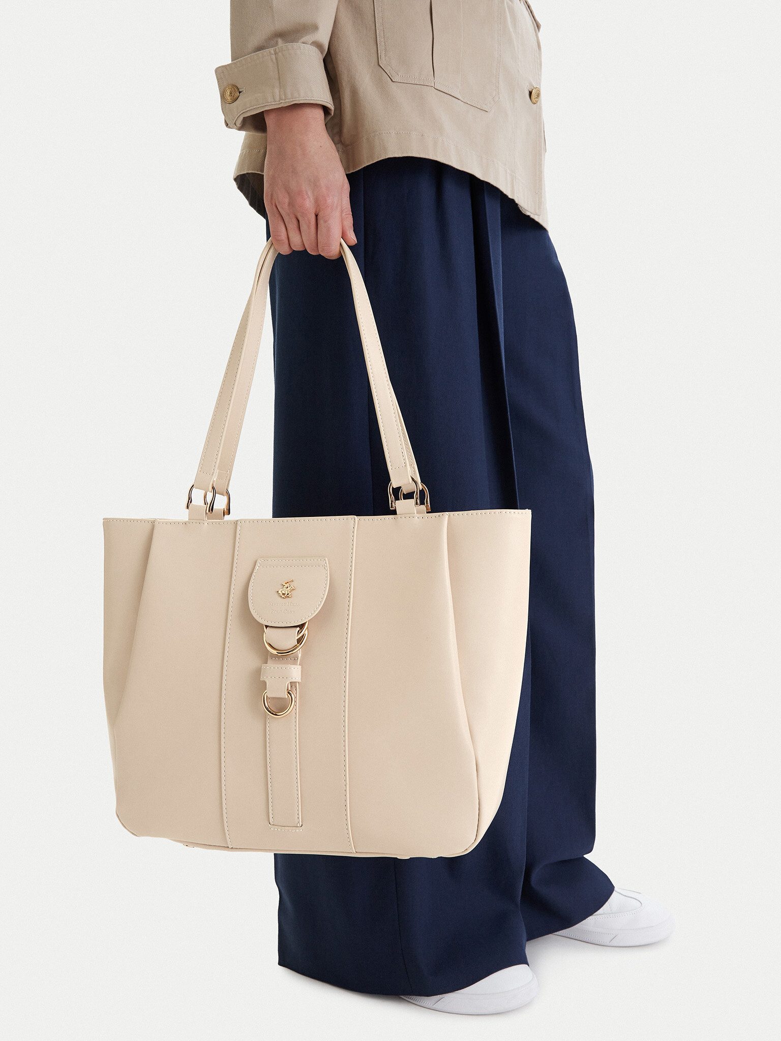 BEVERLY HILLS POLO CLUB Handtasche Beverly Hills Polo Club Damenhandtasche Écru BEVERLY HILLS POLO CLUB-C
