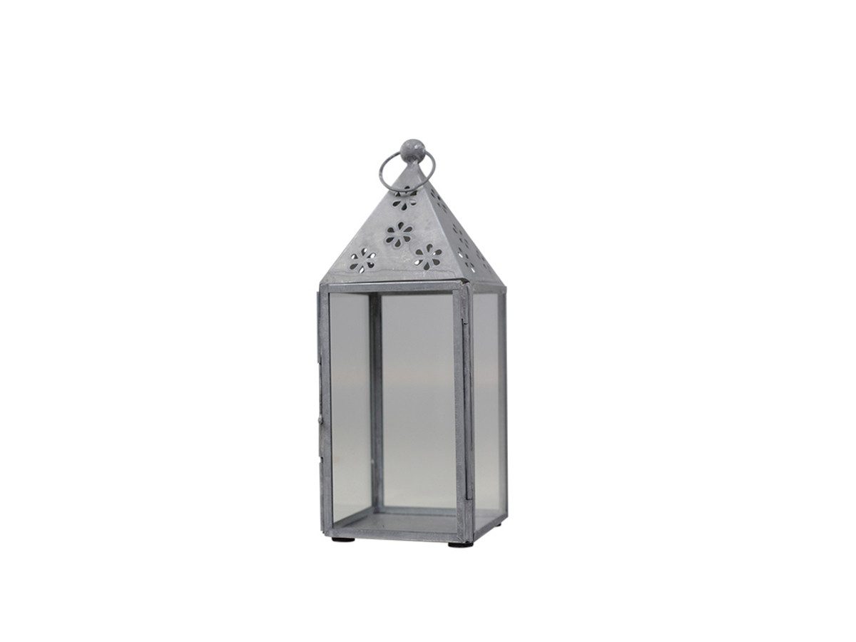 Chic Antique Kerzenlaterne Laterne Metall Glas Vintage Deko Antik Grau verschiedene Größen, Romantisches Dekor Rustikales Antik Finish