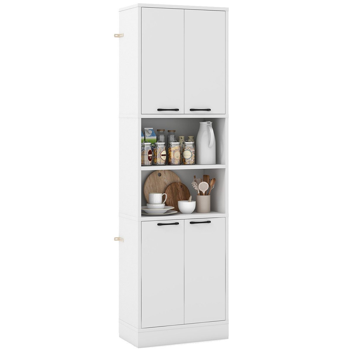 COSTWAY Küchenbuffet Küchenschrank Vorratsschrank 190cm weiß günstig online kaufen