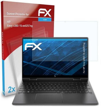 atFoliX Schutzfolie Displayschutz für HP Envy x360 15-ee0257ng, (2 Folien), Ultraklar und hartbeschichtet