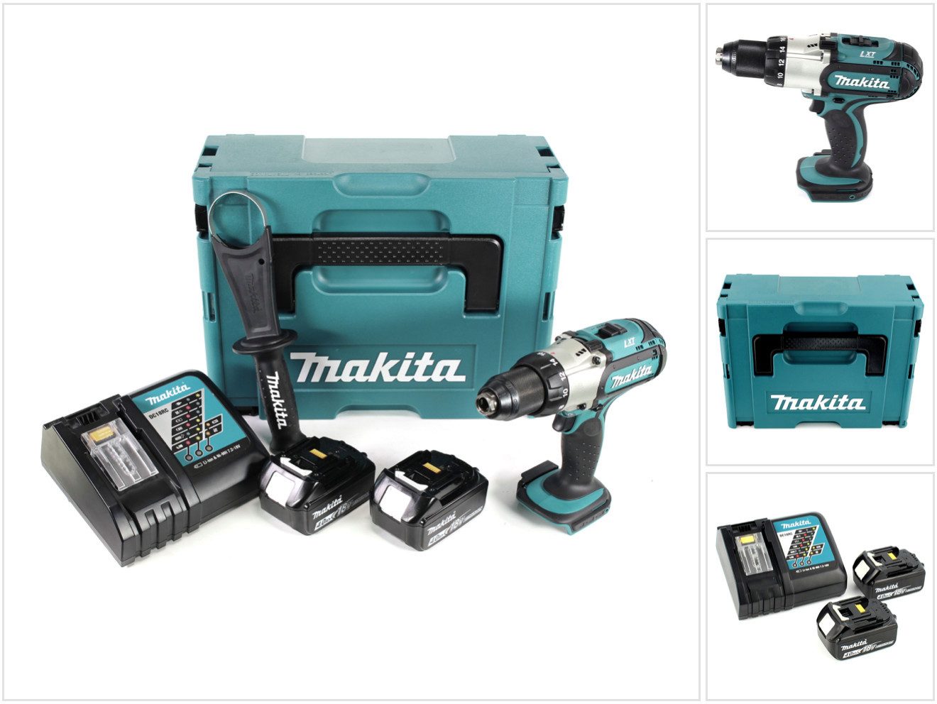 Makita Säulenbohrmaschine DDF 451 RMJ Akku Bohrschrauber 18V 80Nm + 2x Akkus 4,0Ah + Ladegerät