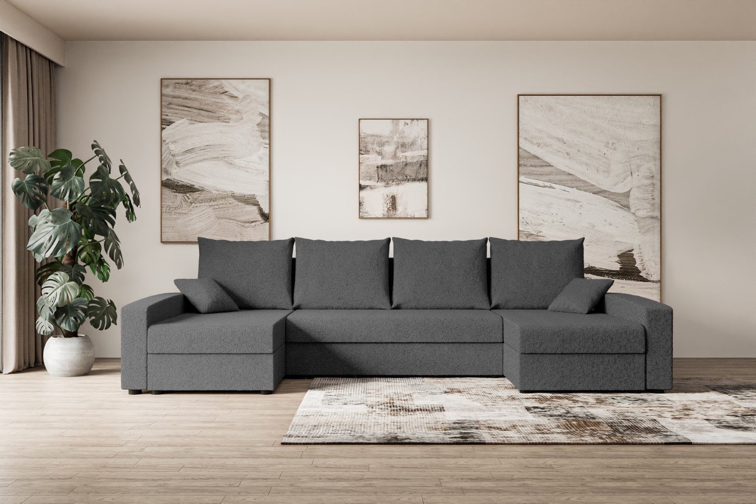 ALTDECOR Wohnlandschaft ALESIA-U, Couch mit Schlaffunktion, günstig online kaufen