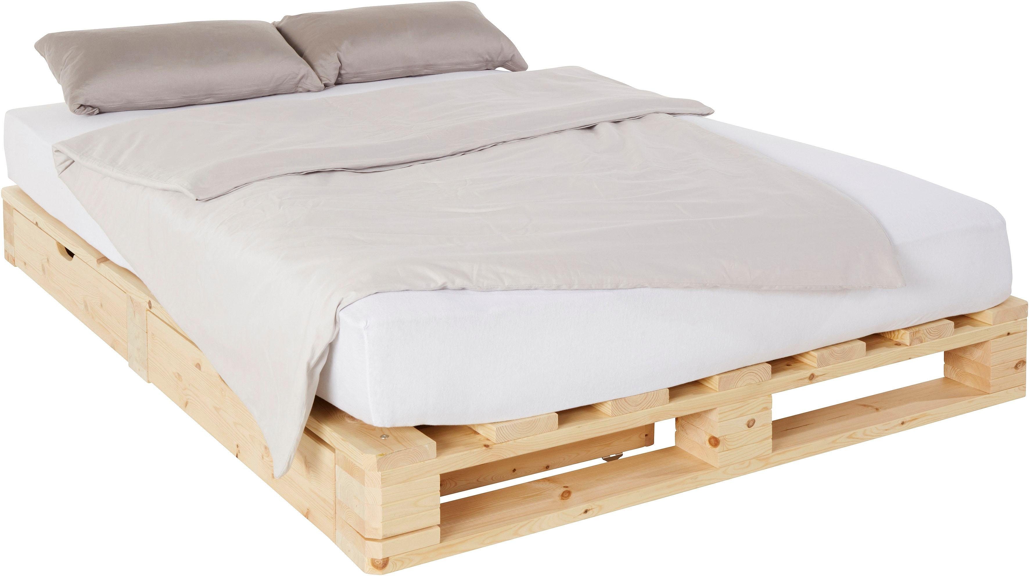 OTTO home Palettenbett "ALASCO " Mit Schublade, zertifiziertes Massivholz, erweiterbar zum Doppel- oder Familienbett