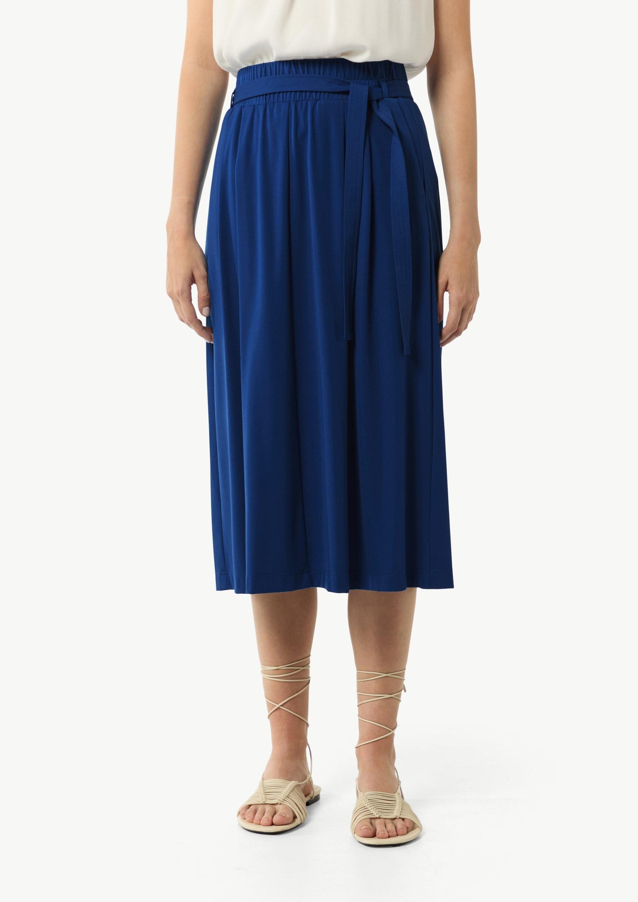 comma Midirock Rock Jersey-Rock mit Faltendetail und Gummizug günstig online kaufen