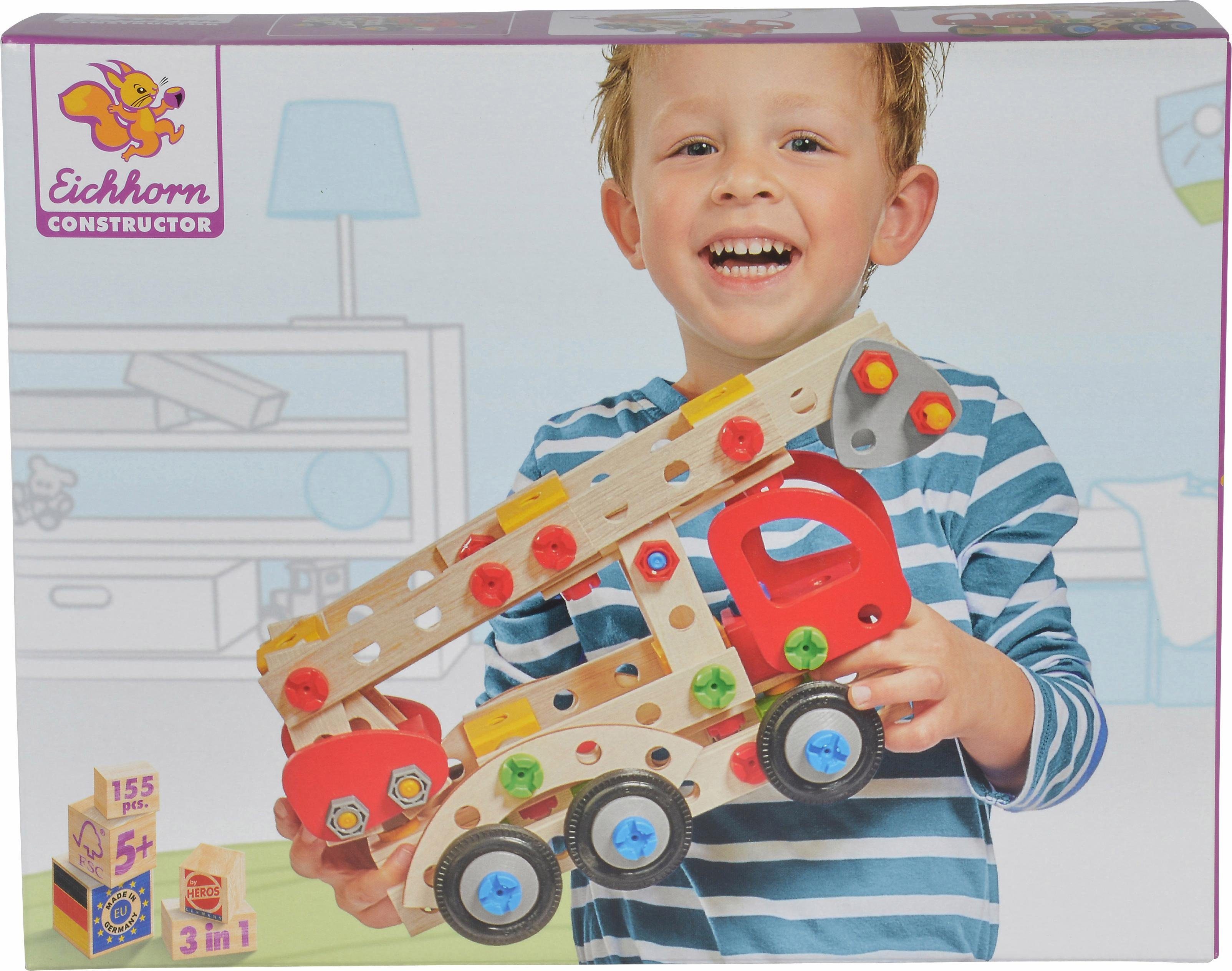 Eichhorn Konstruktionsspielsteine »Constructor Feuerwehr«, (155 St), Made in Germany, FSC®- schützt Wald - weltweit