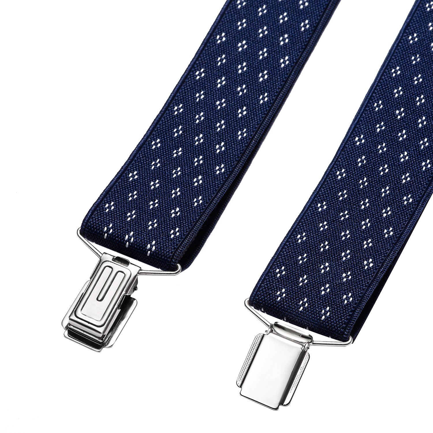 DonDon Hosenträger für Herren 3,5 cm breit 4 Clips mit braunem Leder längenverstellbar (1-St) Y-Form, verstellbar mit Clipverschluß, elastisch – Bild 5 von 5
