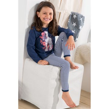 Erwin Müller Pyjama Kinder-Schlafanzug (2 tlg) Single-Jersey Streifen: Hose, gestric