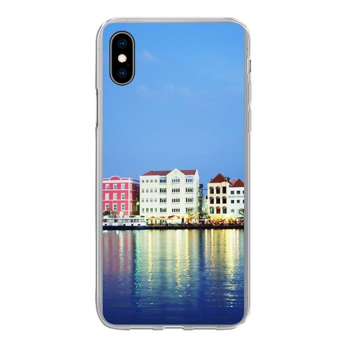 MuchoWow Handyhülle Curaçao - Häuser - Skyline Handyhülle Apple iPhone Xs Max Smartphone-Bumper Print Handy