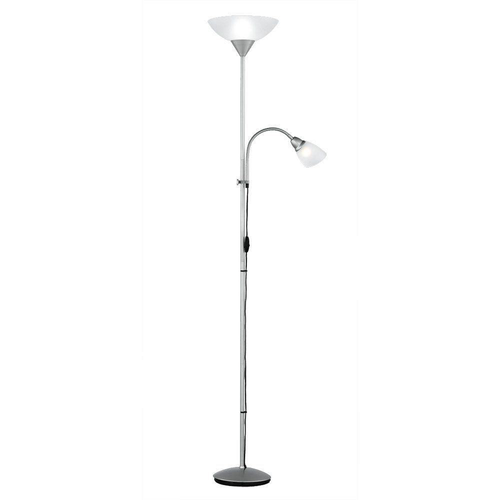 Reality Leuchten LED Stehlampe, Leuchtmittel inklusive, Warmweiß, 10 Watt LED Decken Fluter Flexo Lese Leuchte Wohn Schlaf Zimmer Stand