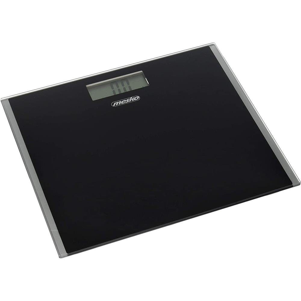 Mesko Personenwaage MS 8150b, kleine digitale Waage, Körperwaage, Batterie, schwarz