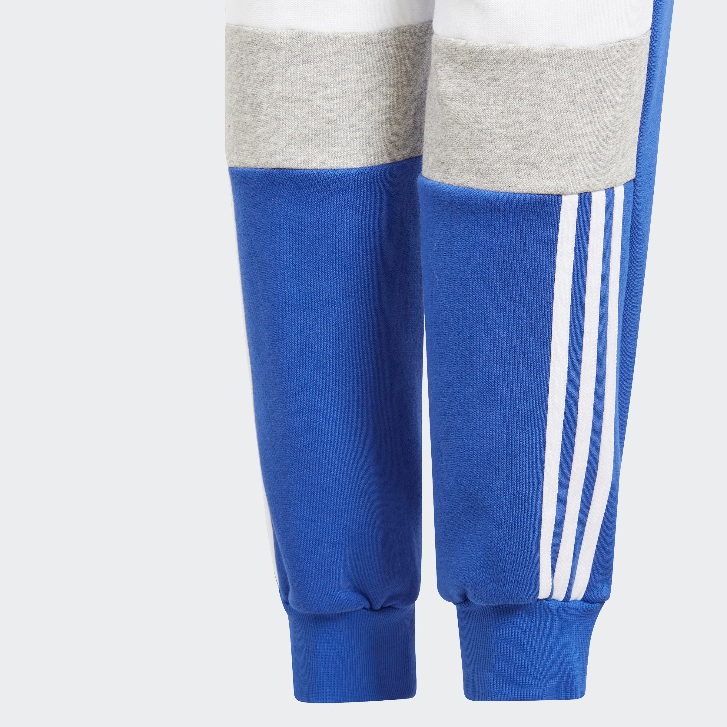 (1-tlg) Sportswear Semi Lucid Grey / adidas COLORBLOCK TIBERIO 3STREIFEN White Medium Blue HOSE Sporthose KIDS / Heather