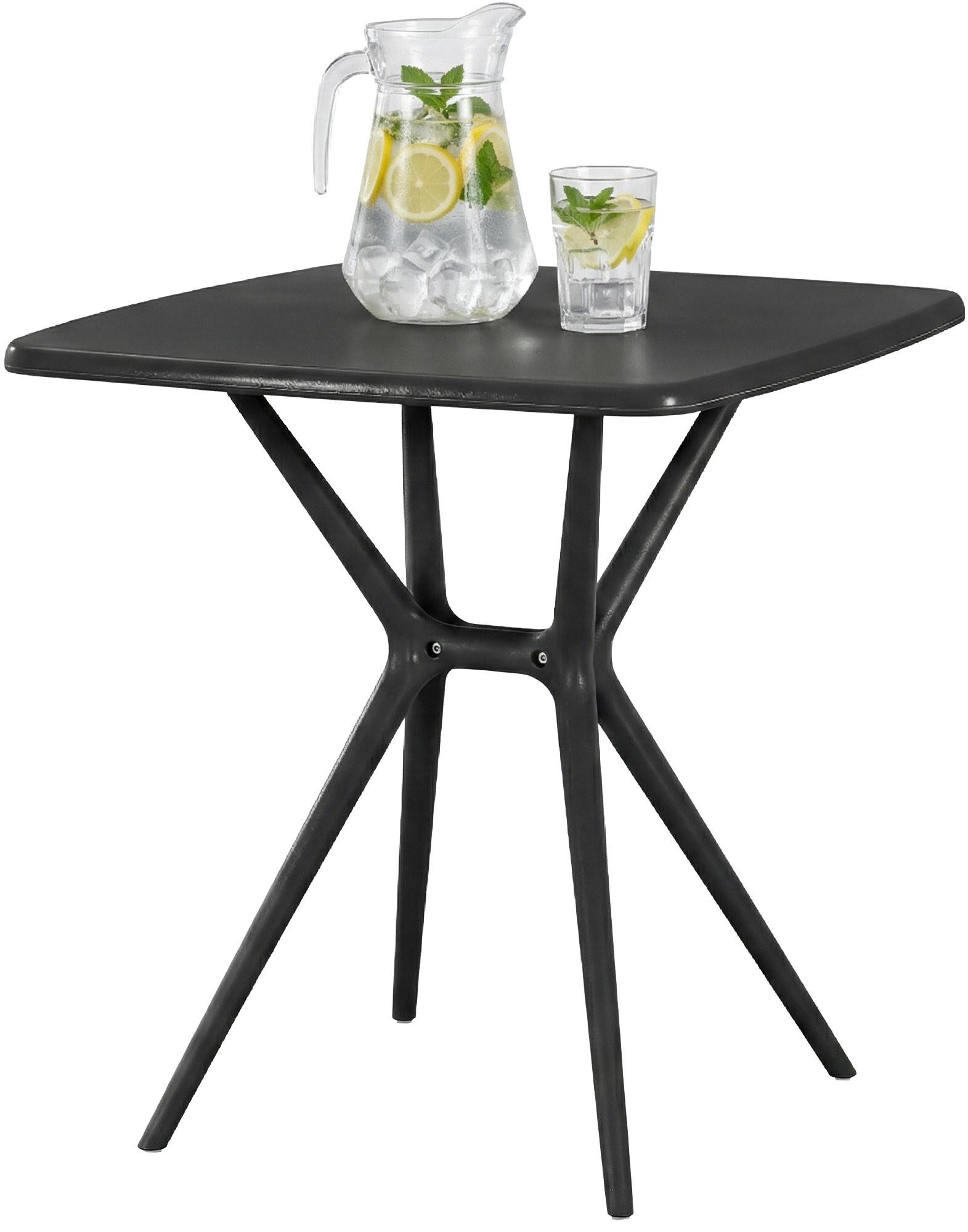 furnicato Beistelltisch Gartentisch Becky 72 x 72 cm schwarz (1-St)