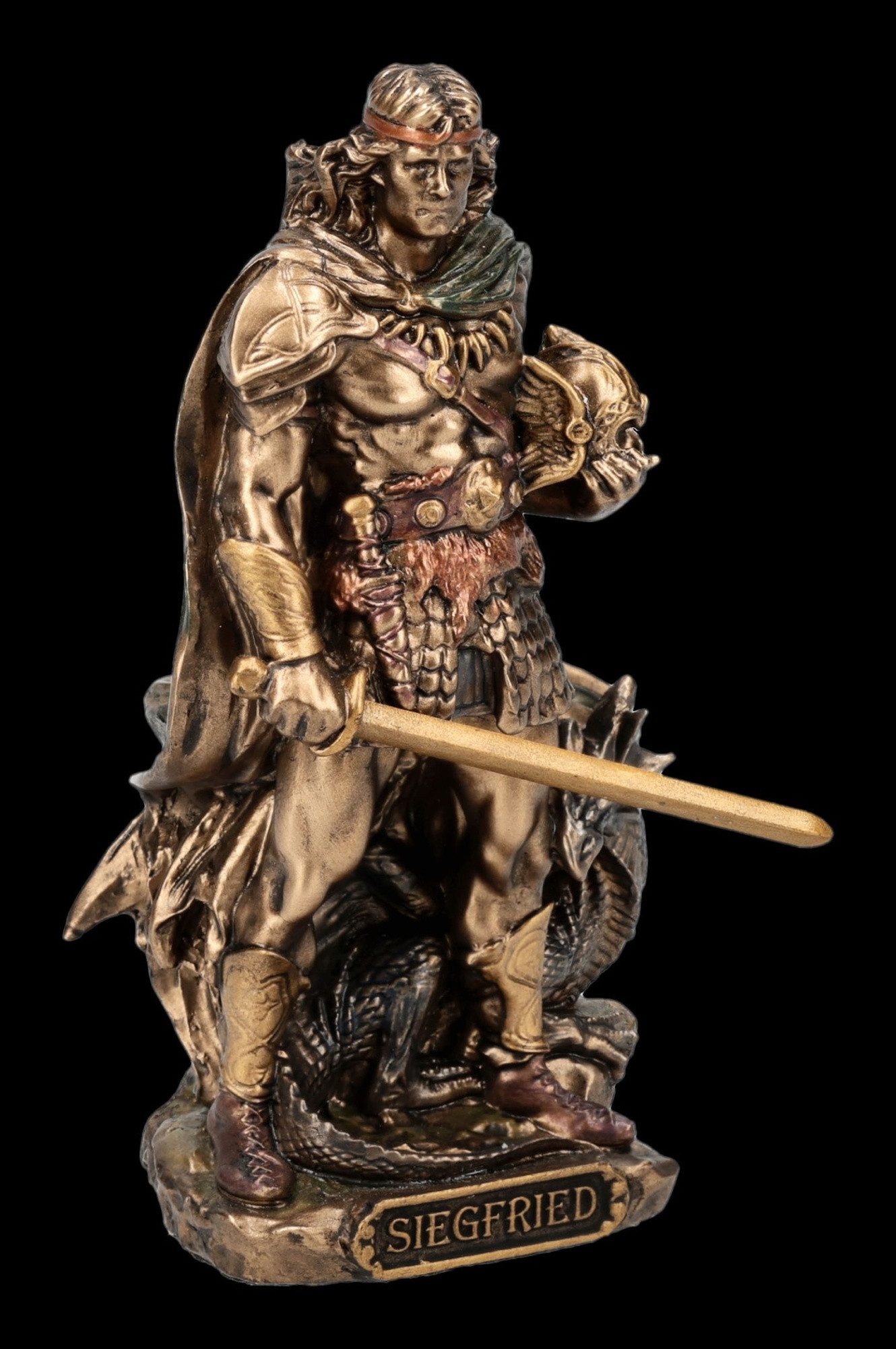 Figuren Shop GmbH Dekofigur Siegfried Figur – Drachentöter Statue Nibelungen Sammlerfigur 8.5 cm