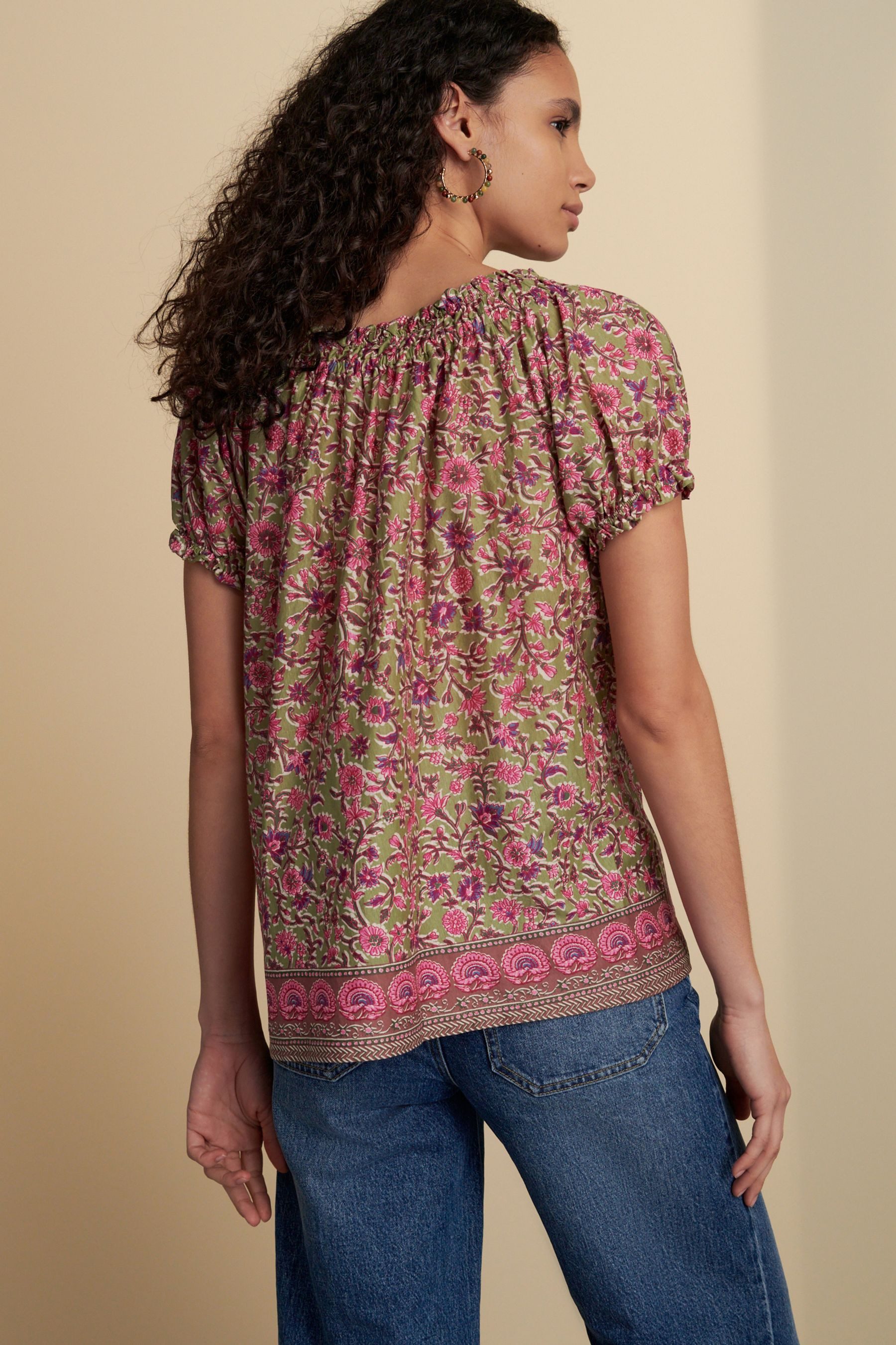 Next Blusenshirt Kurzärmelige Bluse mit gerafftem günstig online kaufen