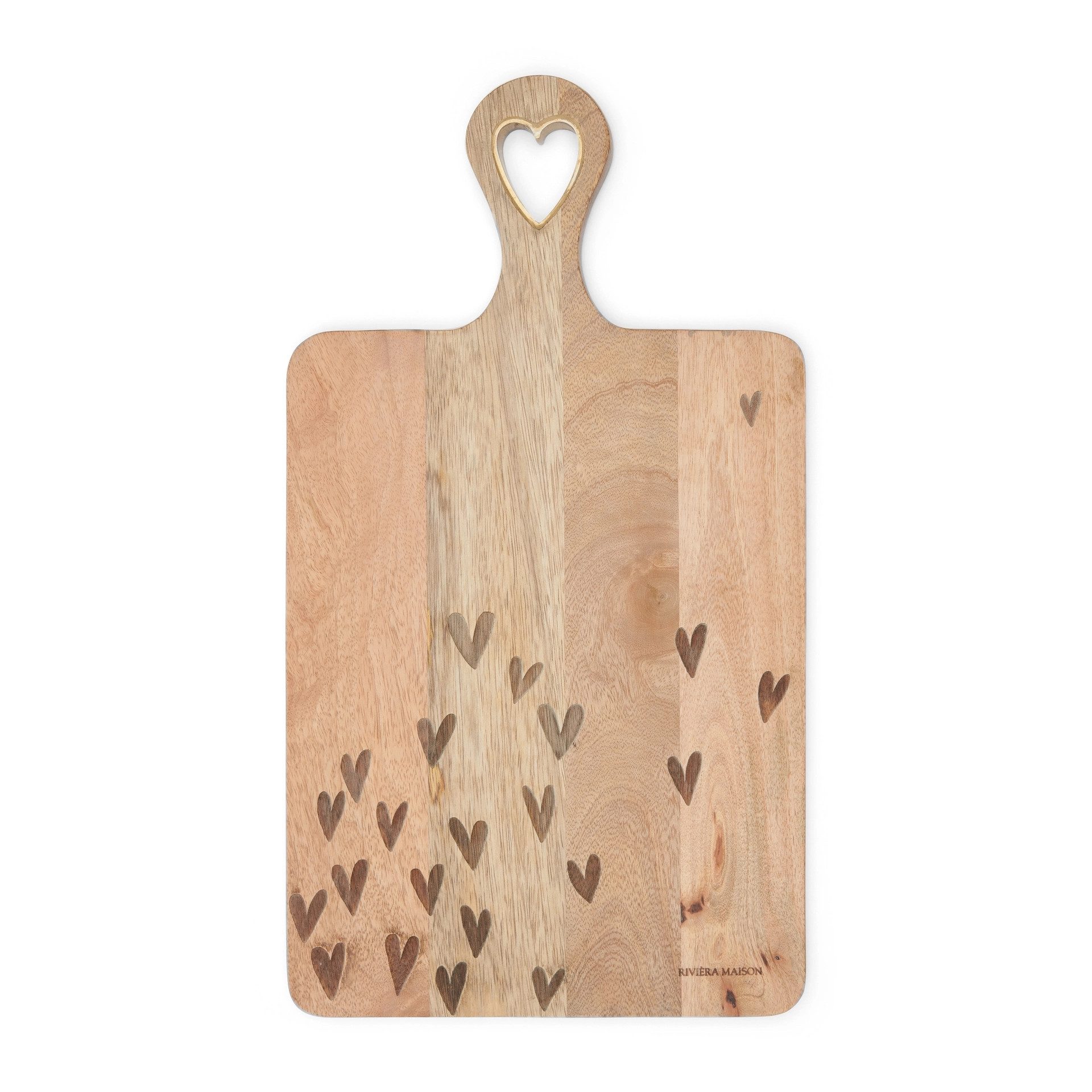 Rivièra Maison Schneidebrett Rivièra Maison Happy Hearts Chopping Board, Schneidebrett, Mango/Eisen