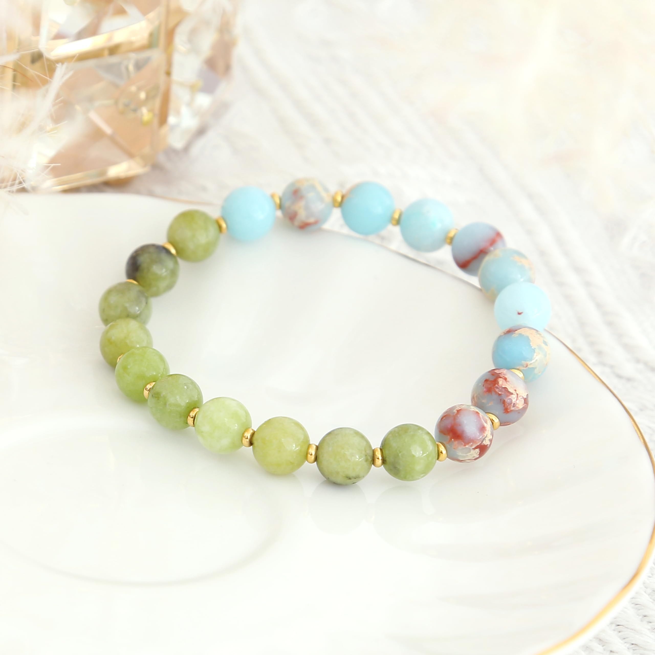 Made by Nami Armband Edelstein Chakra Armband für Damen aus Steinen, Geschenke für Frauen