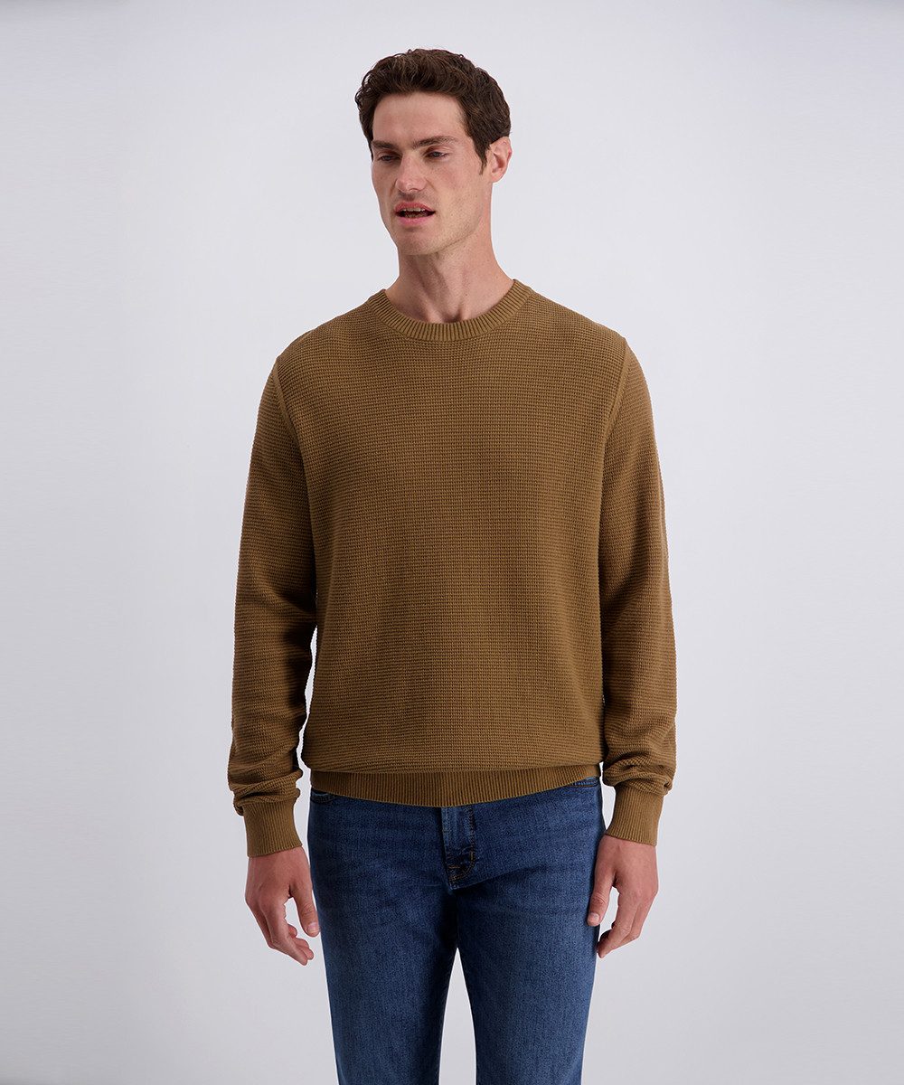 Pierre Cardin Rundhalspullover mit Waffelstruktur- Muster