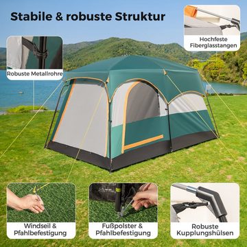 COSTWAY Kuppelzelt, Personen: 6, 6 Personen Camping Zelt, 323 x 211 x 189 cm