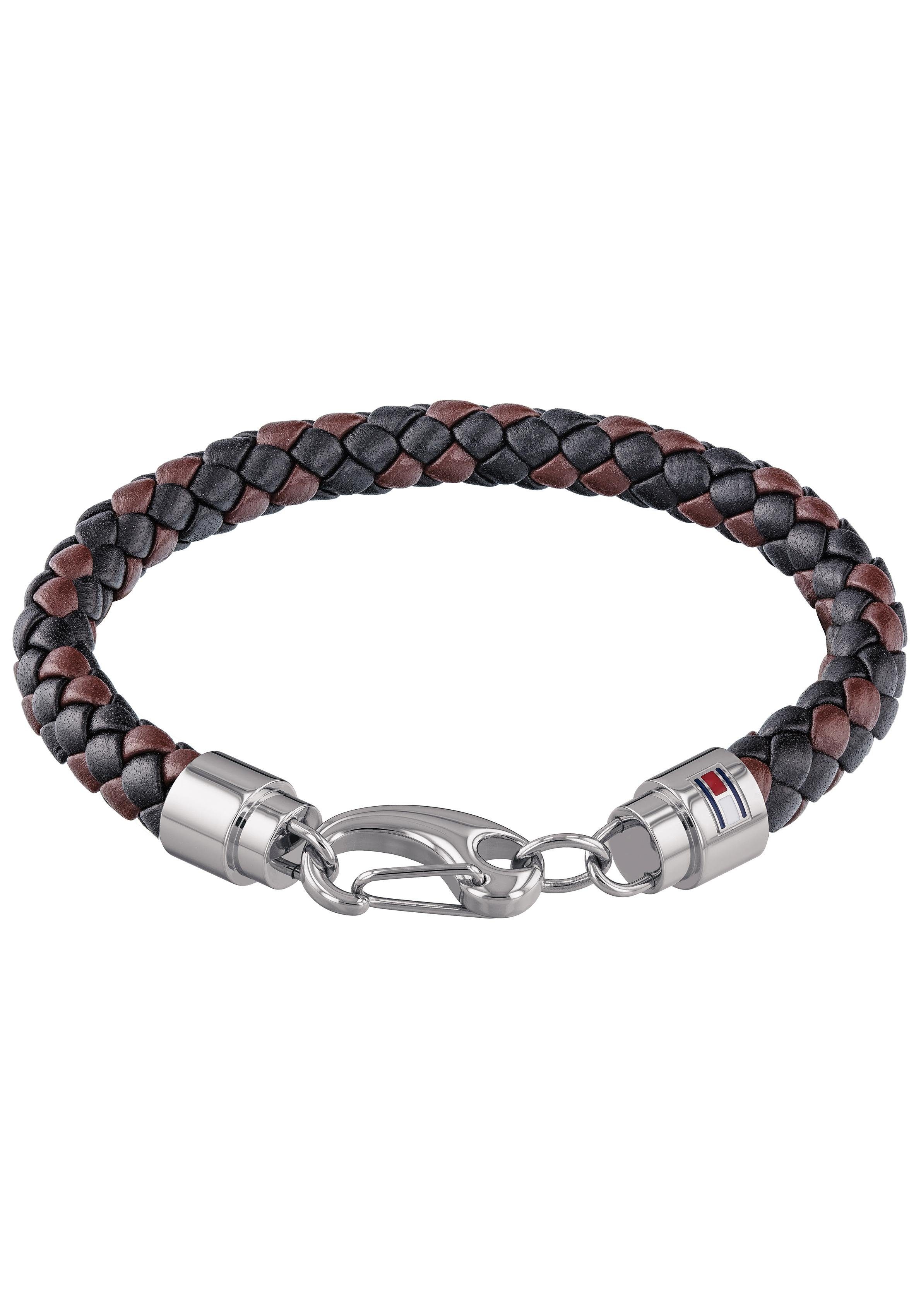 Tommy Hilfiger Armband Schmuck Edelstahl Armschmuck Lederarmband, mit Emaille