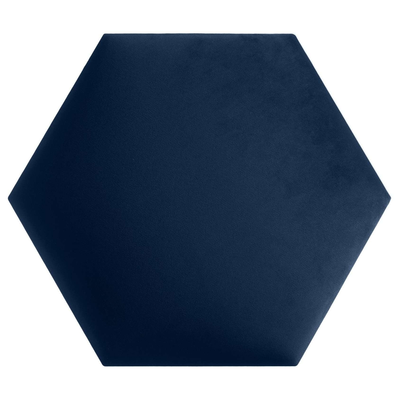 gut), (1 Wandkissen Stoff - Schalldämmend St., 5 - Hexagon, Samt Dunkelblau Kopfteil Blau softwalls - Wandpaneele, (sehr