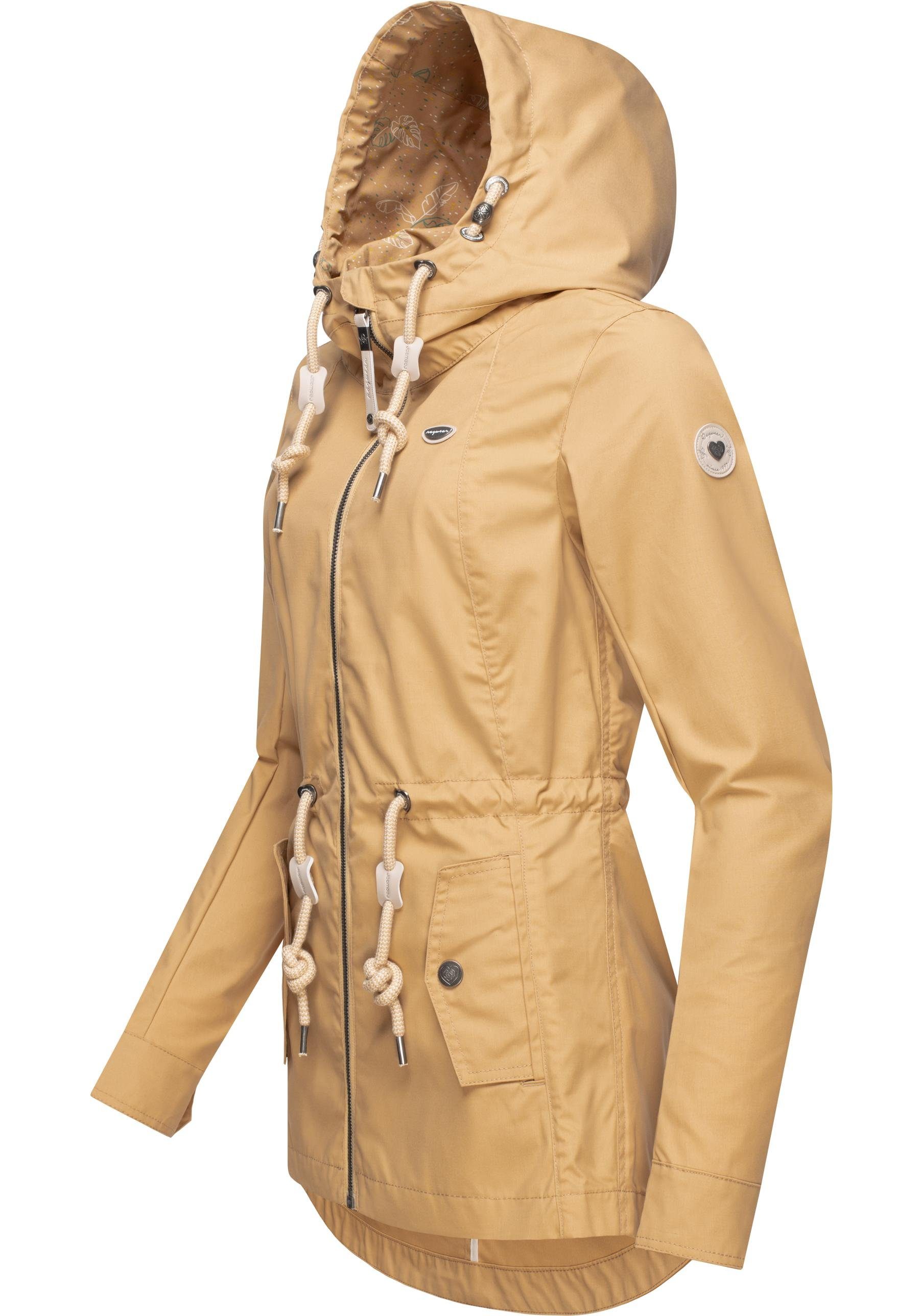 dicken Frühlingsjacke Outdoorjacke Tunnelzug-Kordeln sand Monadis mit leichte Ragwear