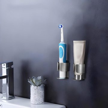 Lubgitsr Duschablage Zahnbürstenhalter Halter für Elektrische Zahn-bürste, Wandmontierbarer, 2-tlg.