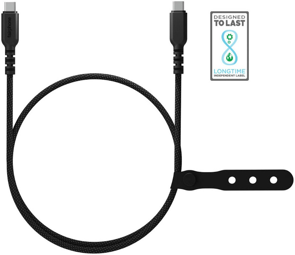 Fairphone USB-C 3.2 Long Life Lade- und Datenkabel (20 Gb/s) 1 m Smartphone-Kabel, USB Typ C, USB-C (100 cm)