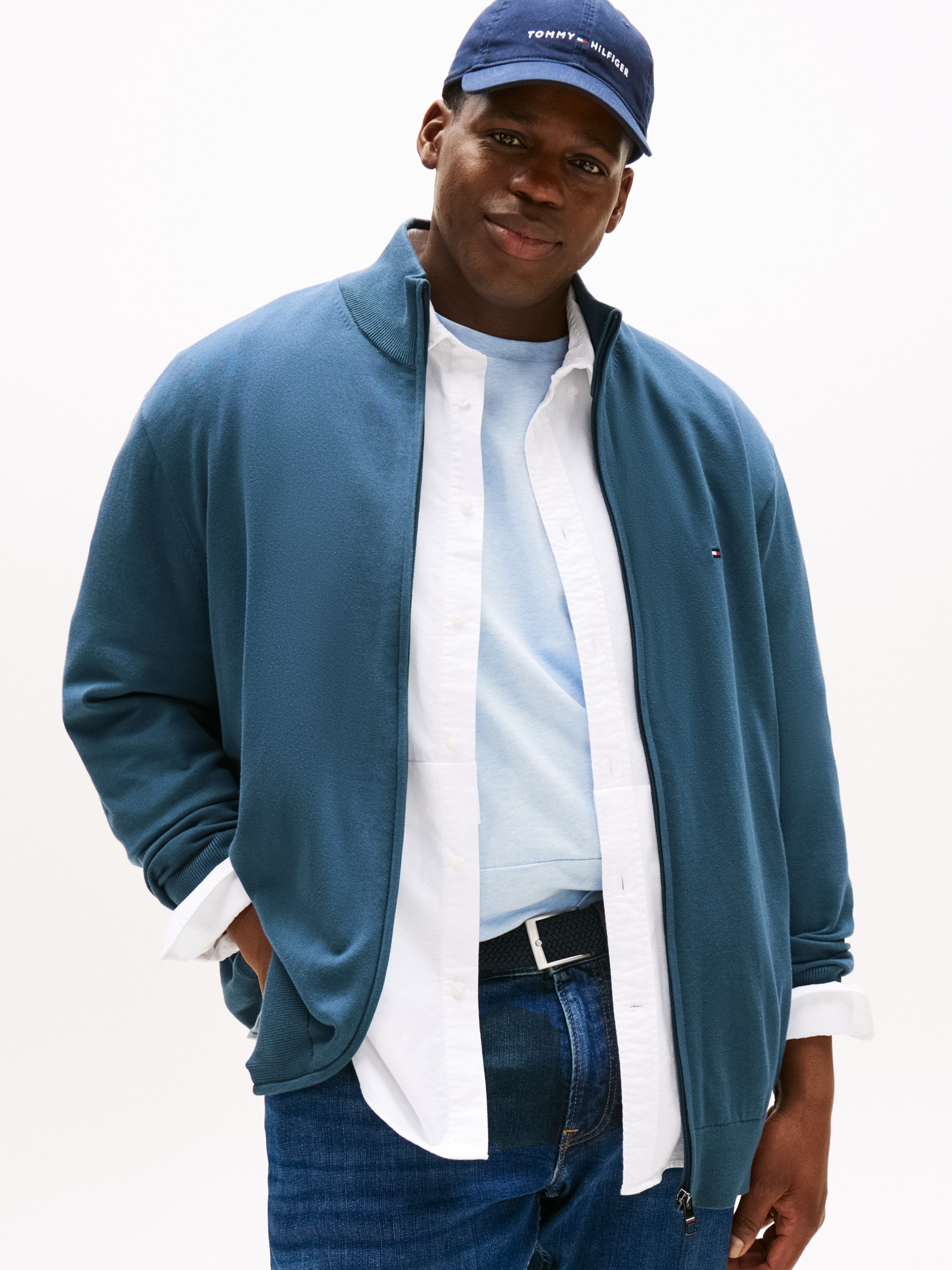 Tommy Hilfiger Big & Tall Strickjacke BT-ESSENTIAL COTTON ZIP THRU-B Großen günstig online kaufen