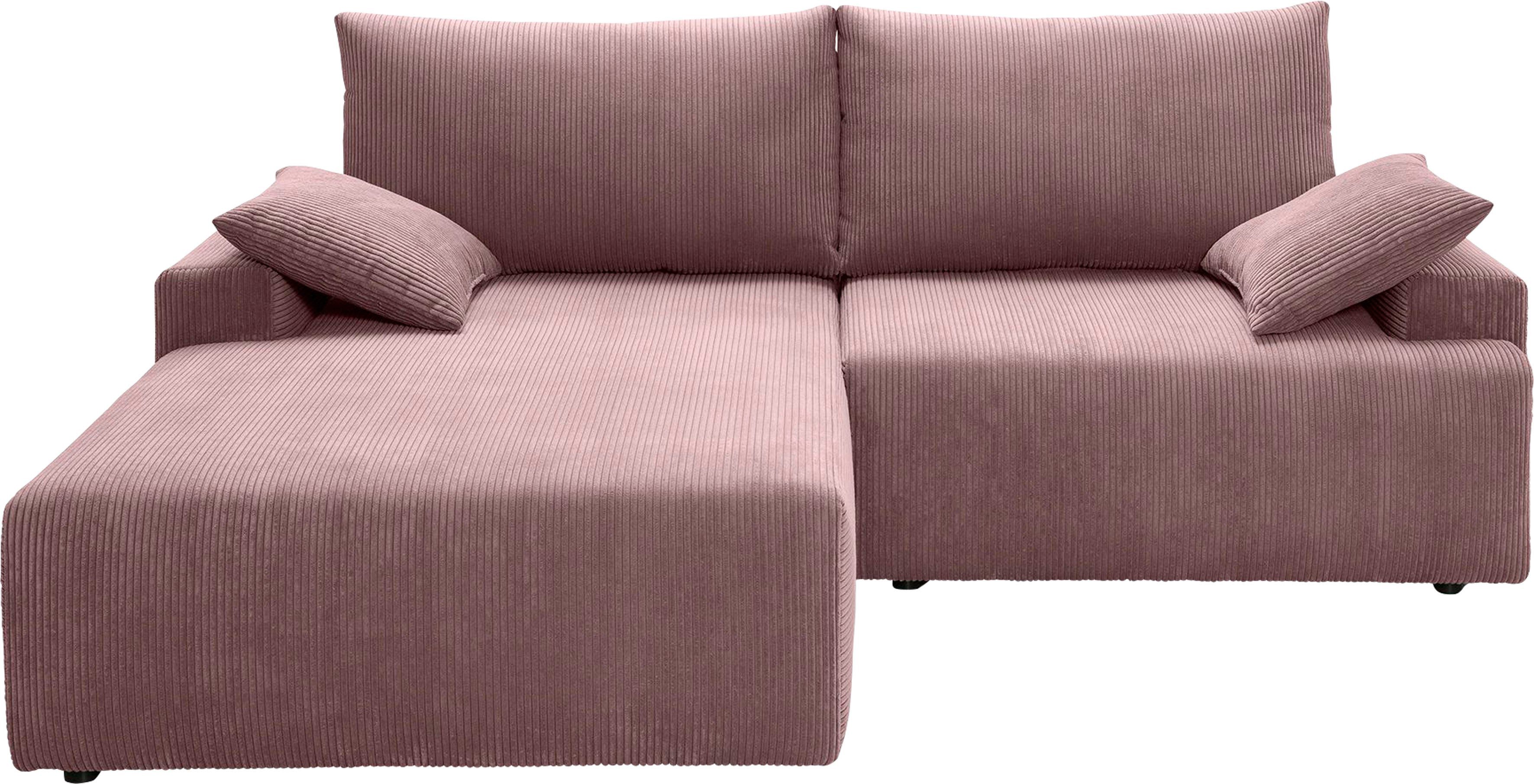 Cord-Farben - sofa Orinoko, fashion Bettkasten und Bettfunktion in rose exxpo Ecksofa verschiedenen inklusive