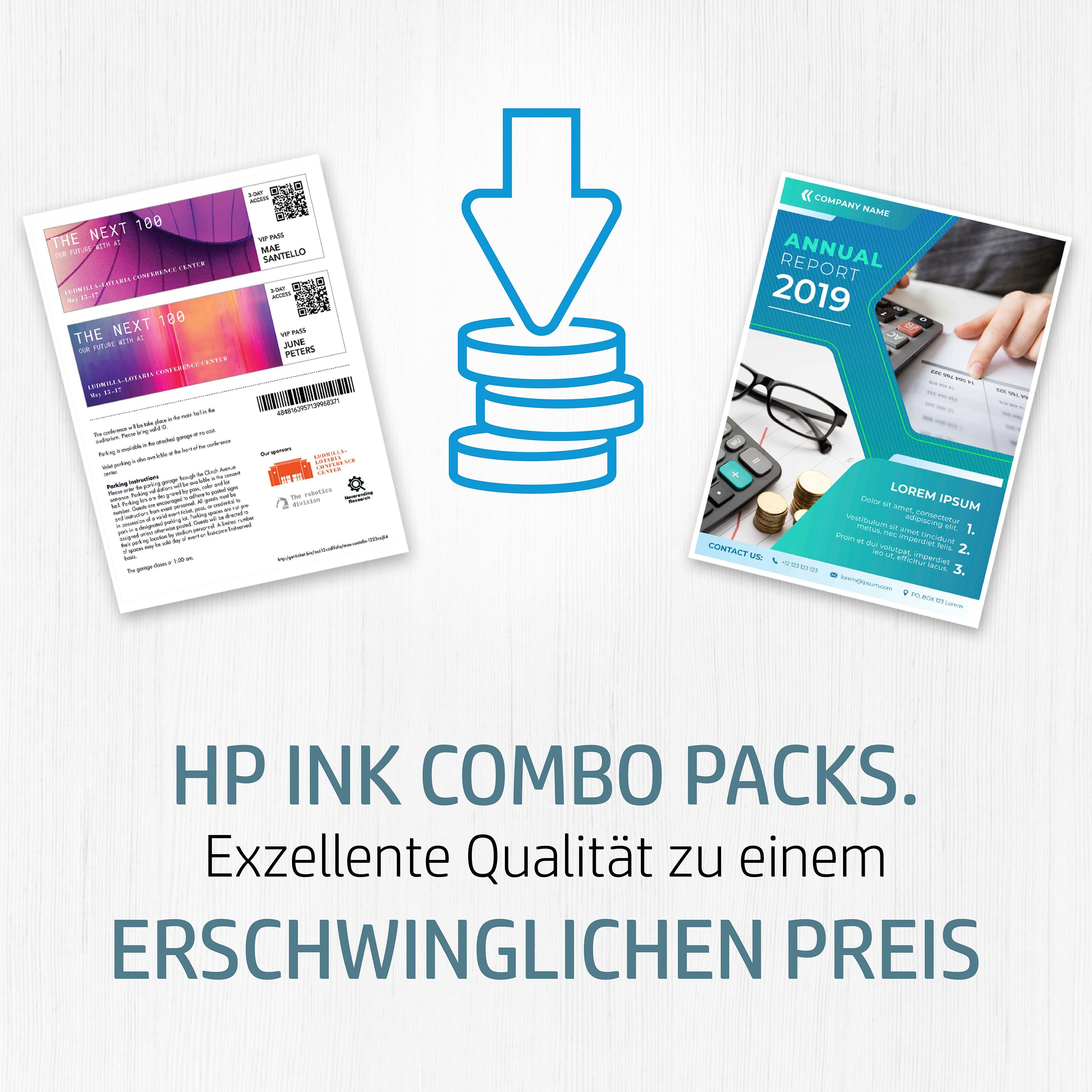 HP 912 (für Instant Ink) x, Schwarz/Cyan/Magenta/Gelb Packung, HP, 4er-Pack Nachfülltinte