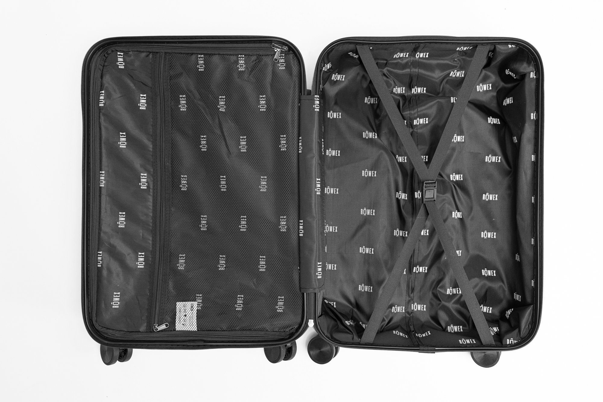 Rowex Kofferset Kofferset (3-teilig) mit TSA-Zahlenschloss, Champagner 4 Hartschale & Rollen