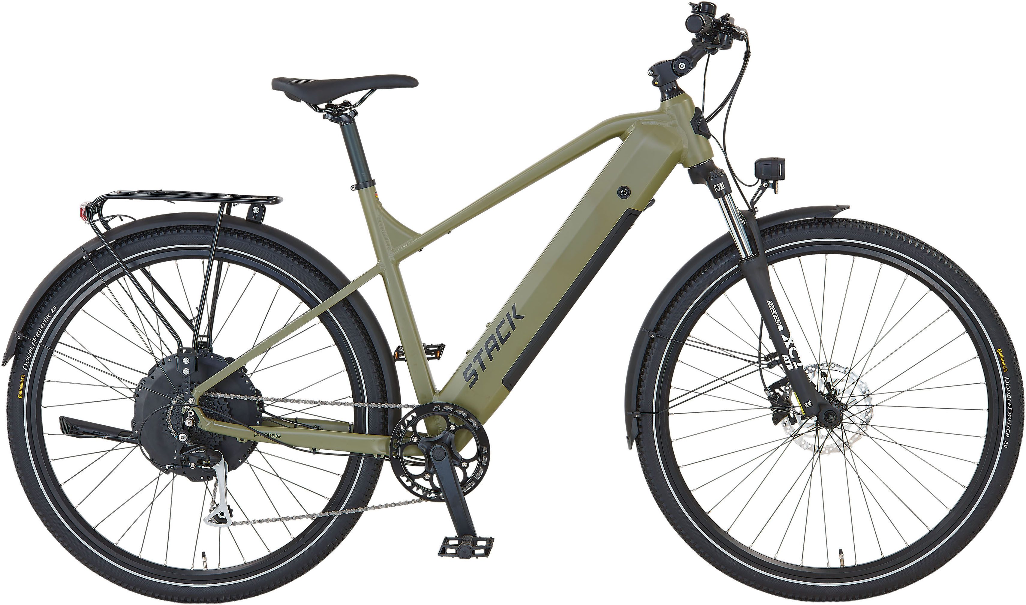Prophete E-Bike Trekkingrad Stack 2.0, 9 Gang Shimano Alivio Schaltwerk, Kettenschaltung, Heckmotor, 480 Wh, Pedelec, Elektrofahrrad für Herren