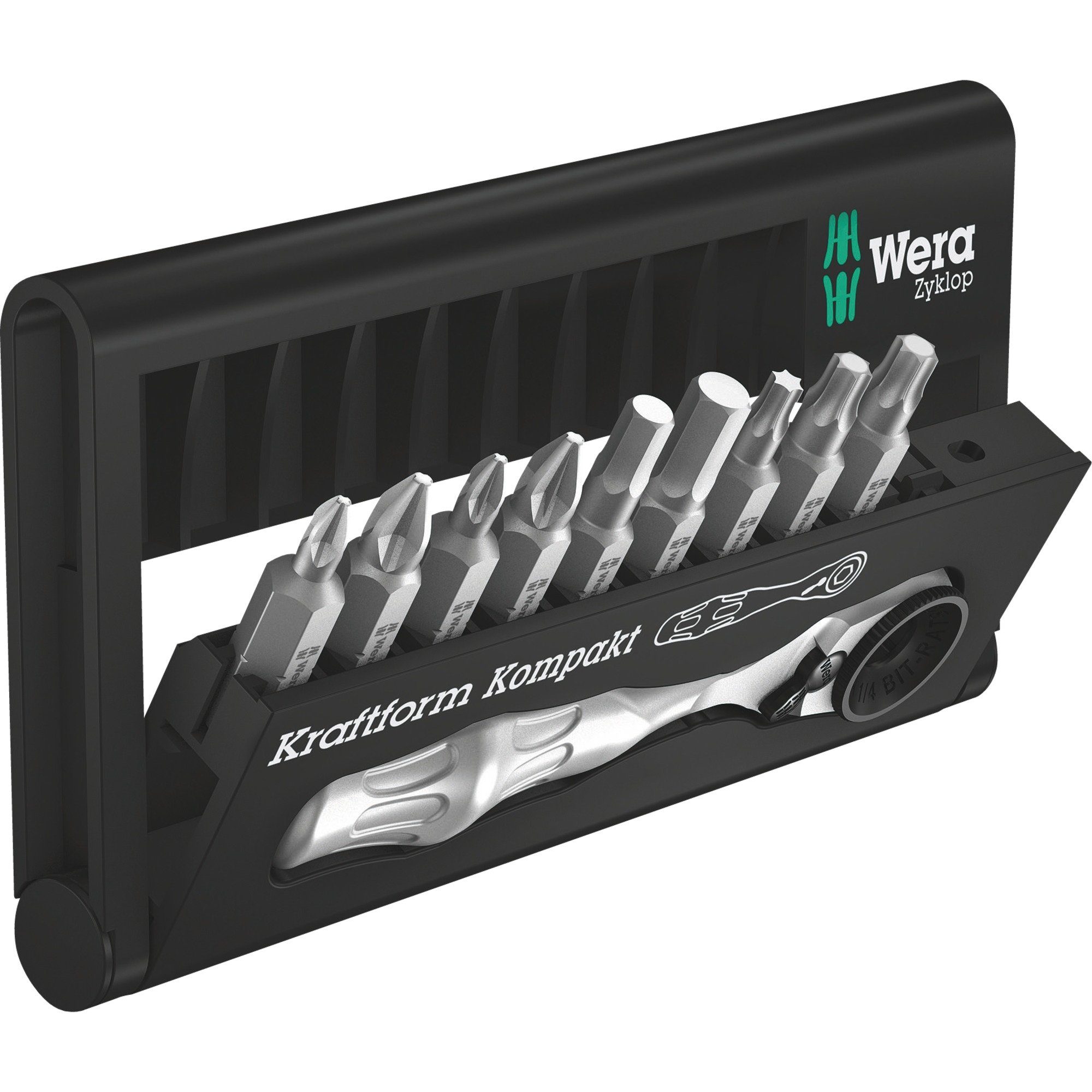 Bohrer- und Bitset Wera Kraftform Kompakt Zyklop Mini 1, 10-teilig