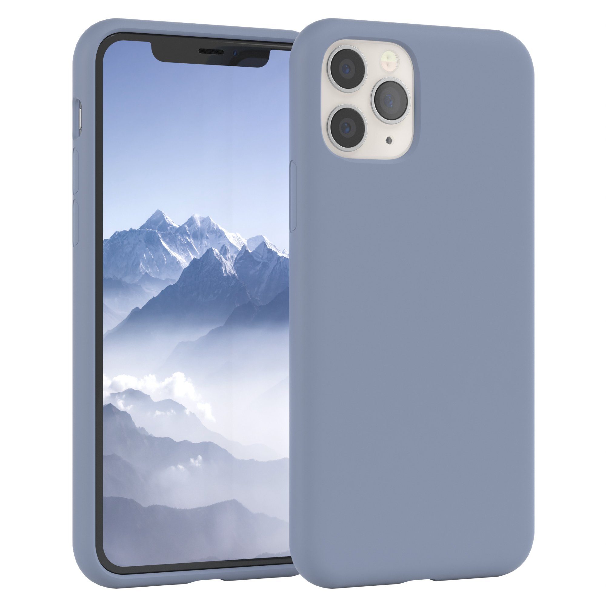 EAZY CASE Handyhülle Premium Silikon Case für Apple iPhone 11 Pro 5,8 Zoll, Hülle mit Kameraschutz Bumper Case stoßfest Handy Softcase Eis Blau