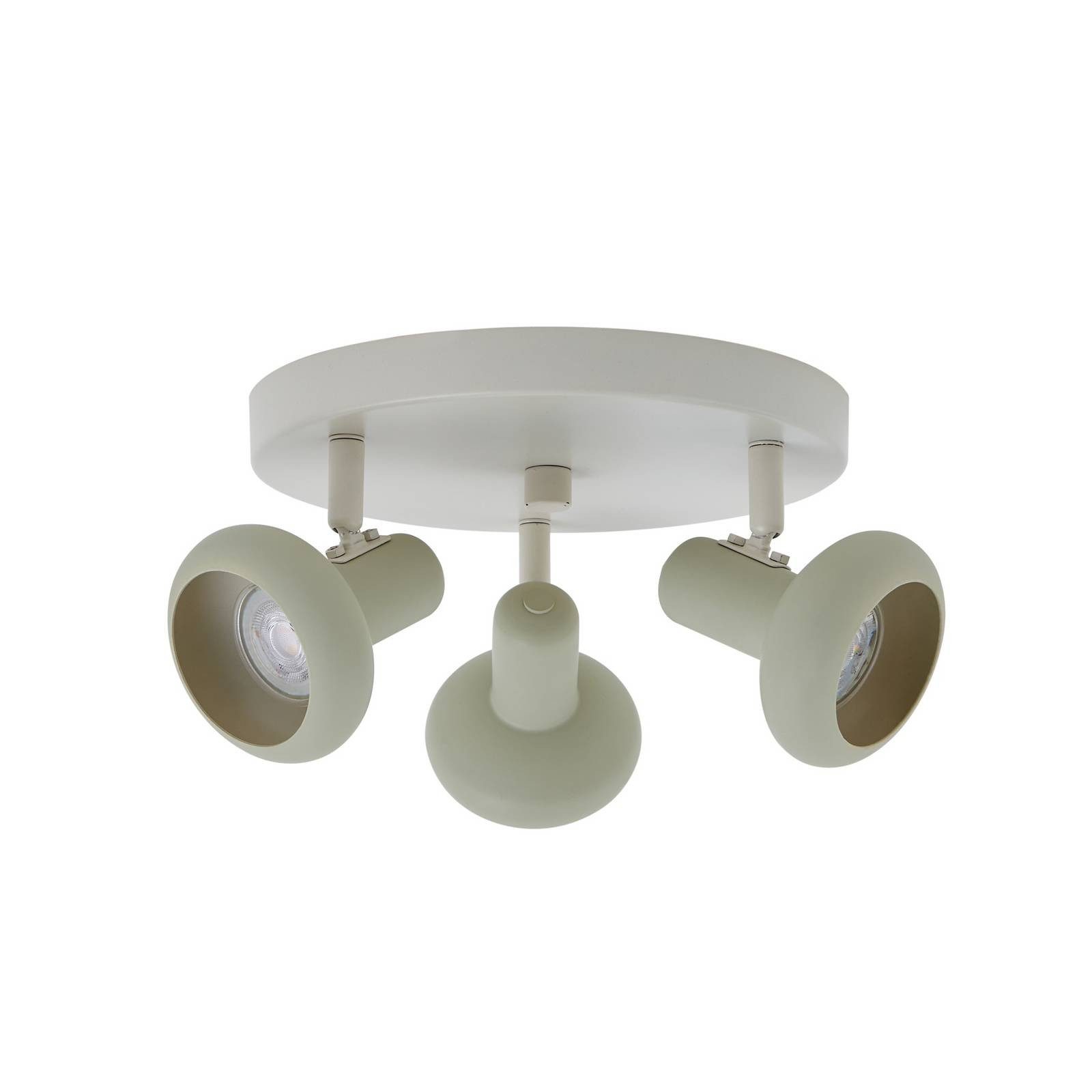 Lindby Deckenstrahler Huby, Metall, Creme IP20, 3 x 10 W LED