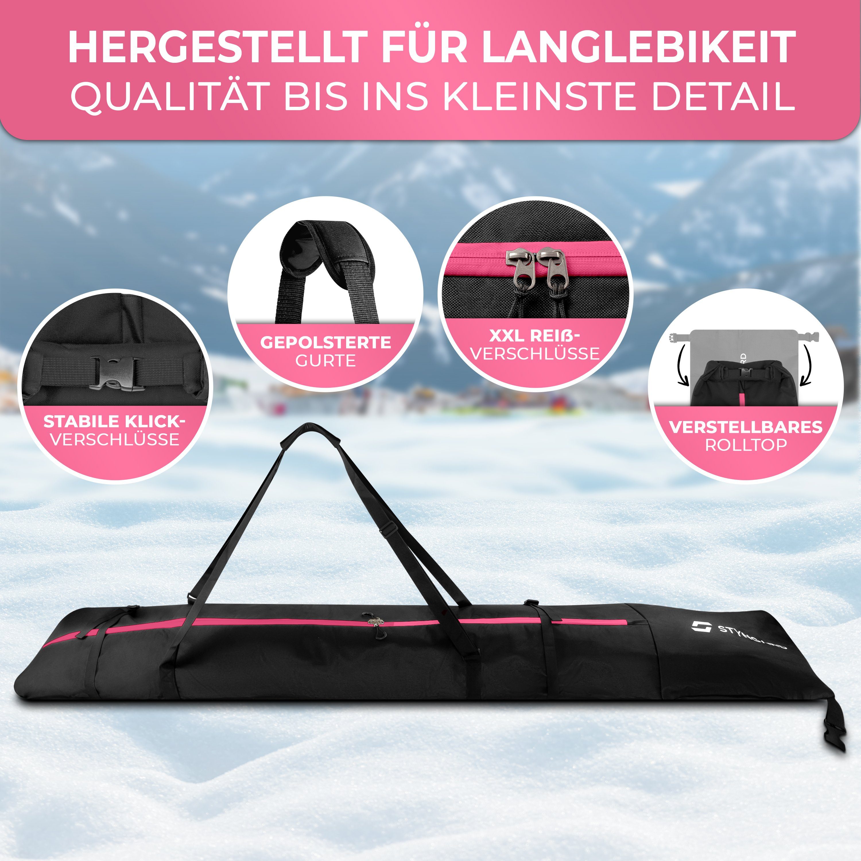 Styngard Sporttasche WHISTLER (Snowboardtasche mit Rolltop [140 cm bis 190 cm] Boardbag)