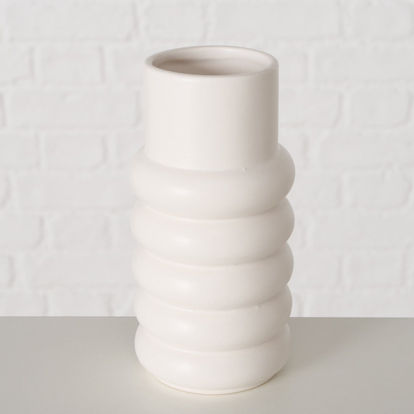 BOLTZE Keramik weiß Vase in " Set "Mirabella H15cm, 2er aus Dekovase