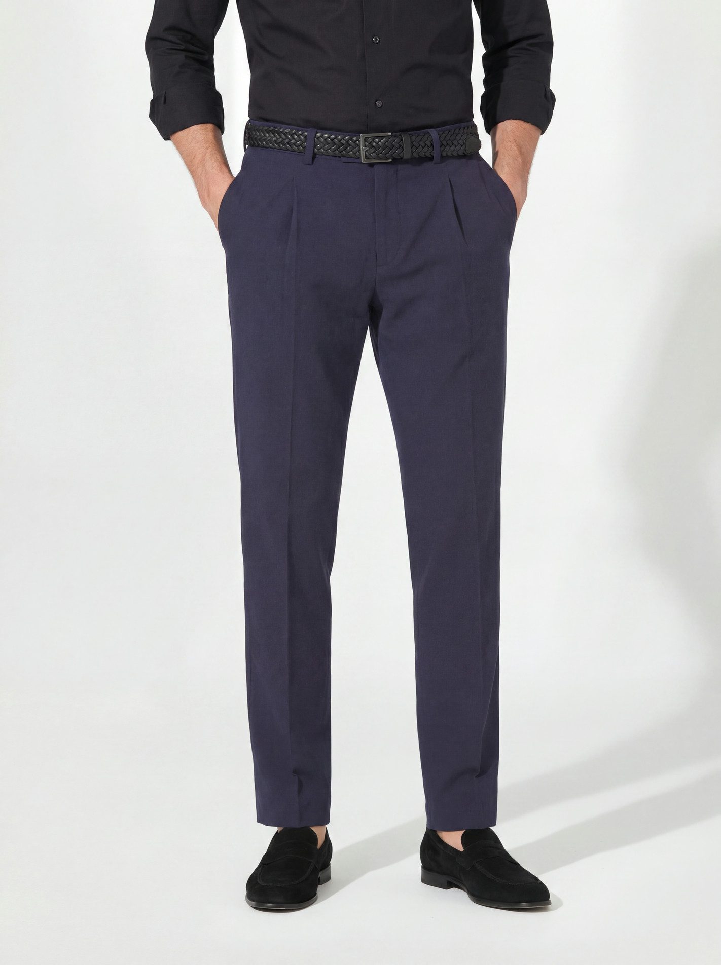 Hiltl Chinos Primo Chino Hose Herren Regular Fit Essential Chino, marineblau, 50 Comfort Stretch & feines Diamantfinish