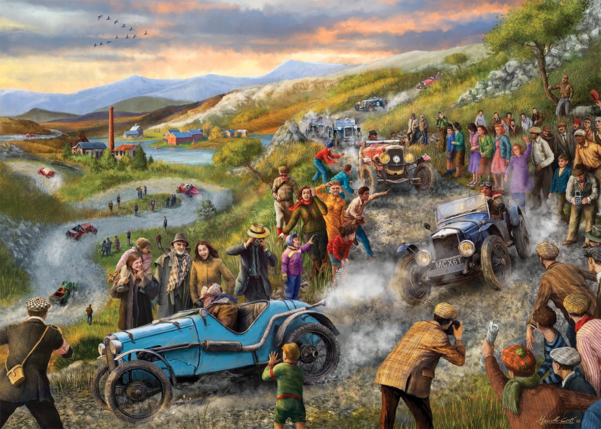 Jumbo Spiele Puzzle Marcello Corti Oldtimer-Rallye 1000 Teile Puzzle, 1000 Puzzleteile, Made in Europe