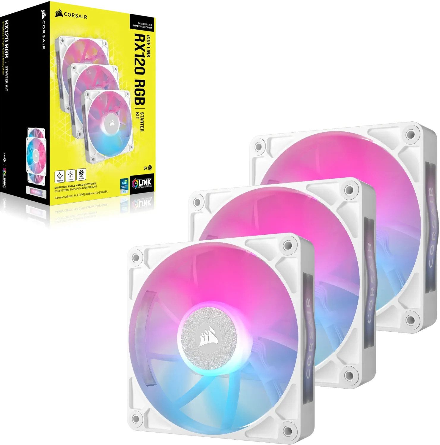 CPU Kühler iCUE LINK RX120 RGB 120-mm-PWM-Lüfter-Dreier-Starter-Kit