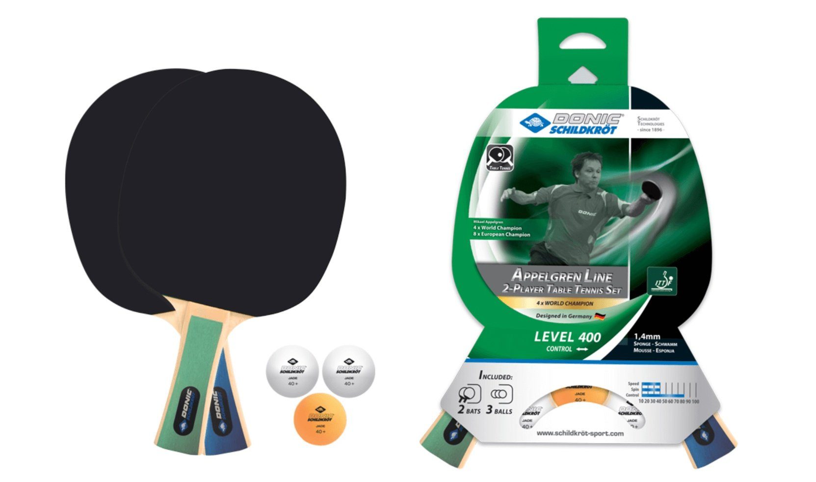 Schildkröt Tischtennisschläger Tischtennis-Set Appelgren Level 400