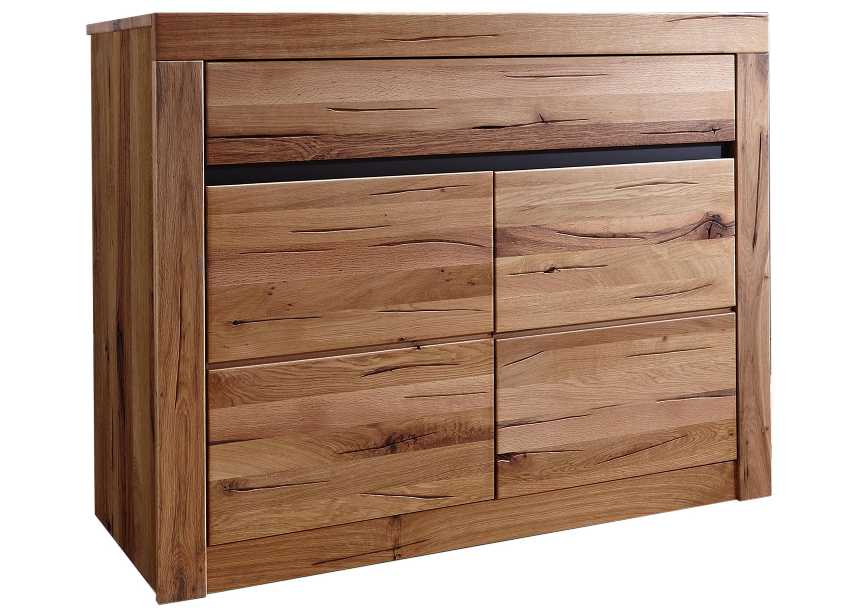 Massivmoebel24 Sideboard MONTREUX (Massivholz), Wildeiche / Zerreiche 108x43x80 natur geölt MONTREUX #150
